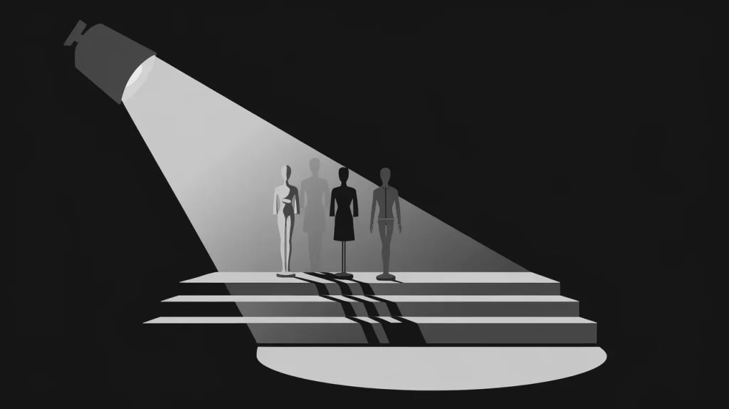 A stylish model walking the runway in a vibrant fashion outfit