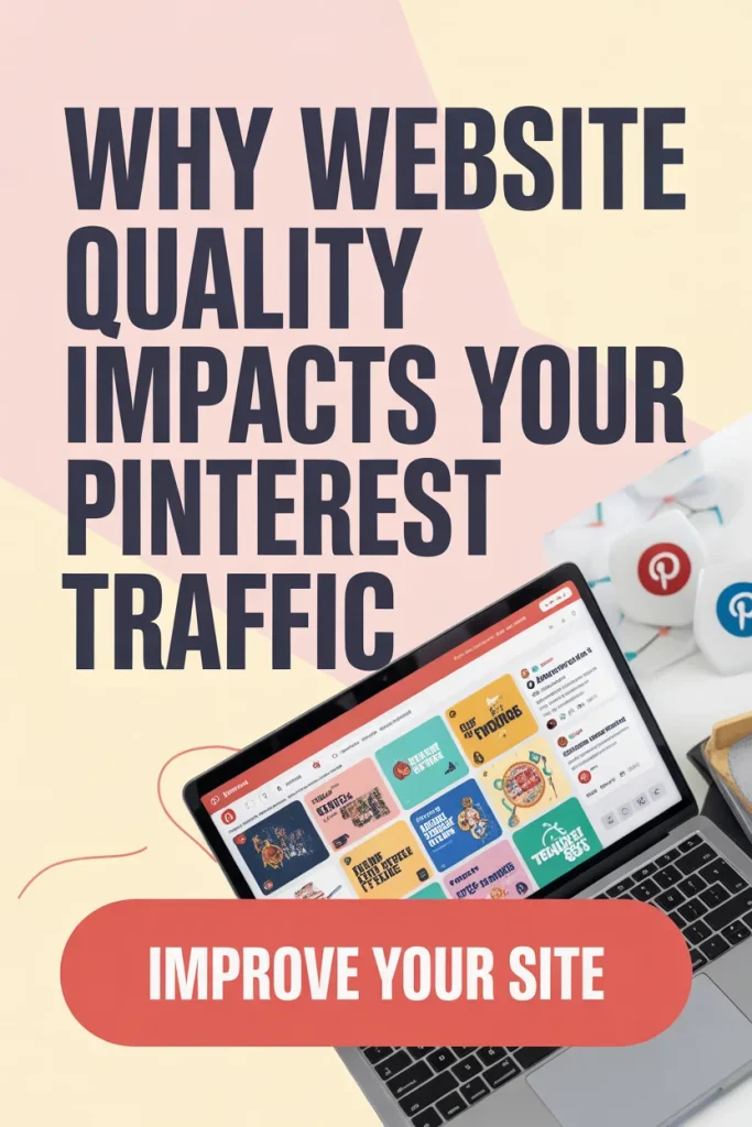 Illustration showing the impact of quality on Pinterest traffic